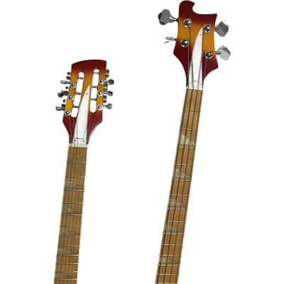 Custom Nova 4003 Rutherford Genesis Double Neck Fireglo 4 String Bass 12 String Guitar - Image 4