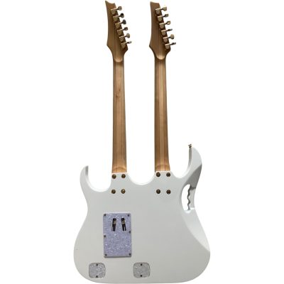 Custom Axis Steve Double Neck White Jem 6 and 6 String Electric Guitar - Image 3