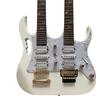 Custom Axis Steve Double Neck White Jem 6 and 6 String Electric Guitar - Image 5