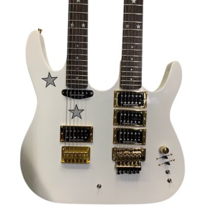 Custom Cinder Richie Sambora Double Neck Jersey Star 6 and 6 String Alpine White Electric Guitar
