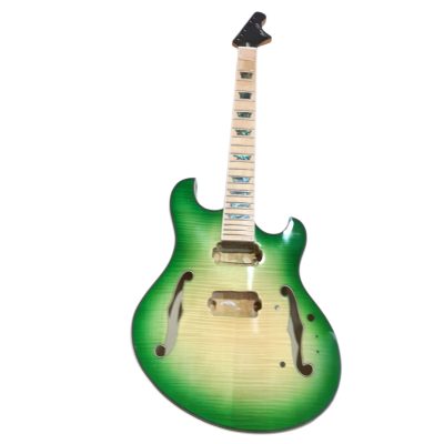 Custom Vesper Trey Fhole Languedoc Eriza Verde Green Burst Bracing Inside Electric Guitar - Image 2