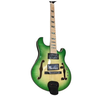 Custom Vesper Trey Fhole Languedoc Eriza Verde Green Burst Bracing Inside Electric Guitar