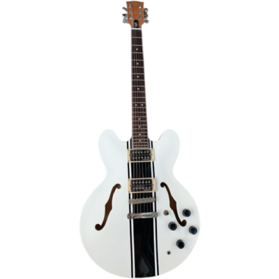 Custom Crown AVA ES333 Tom DeLonge Alphine White Fhole Semi Hollow 6 String Jazz Guitar