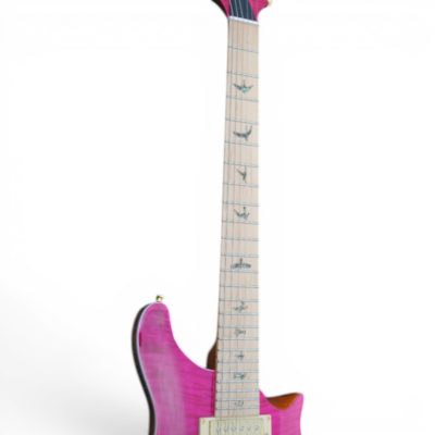 Custom Monarch Santana Bonnie Pink Flamed Maple Top Double Cutaway Guitar Fhole - Image 3
