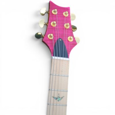Custom Monarch Santana Bonnie Pink Flamed Maple Top Double Cutaway Guitar Fhole - Image 4