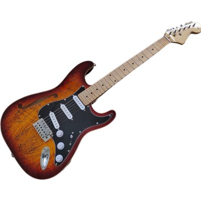 Custom Regent Violin Burst Fhole Suona Thinline Spalted Maple Guitar - Image 2