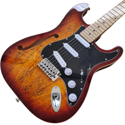 Custom Regent Violin Burst Fhole Suona Thinline Spalted Maple Guitar