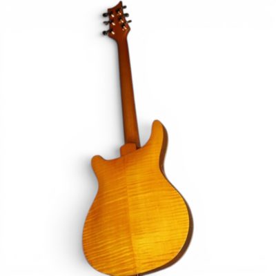 Custom Monarch Santana Yellow Amber Flamed Maple Top Double Cutaway Guitar Fhole - Image 7