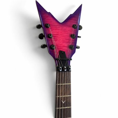 Custom Tempest Trans Royal Purple Burst Dimebag Razorback Flying V Floyd Rose Tremolo Blacktooth Guitar ML - Image 4