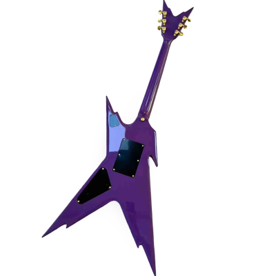 Custom Tempest Trans Royal Purple Burst Dimebag Razorback Flying V Floyd Rose Tremolo Blacktooth Guitar ML - Image 6