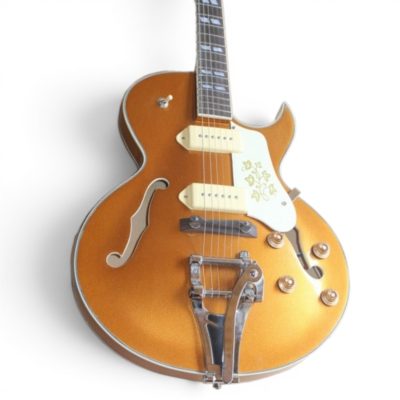 Custom Crown Gold Top Metallic Fhole Floral Scotty ES295 P90 Pickups Hollow Body Bigsby Tremolo