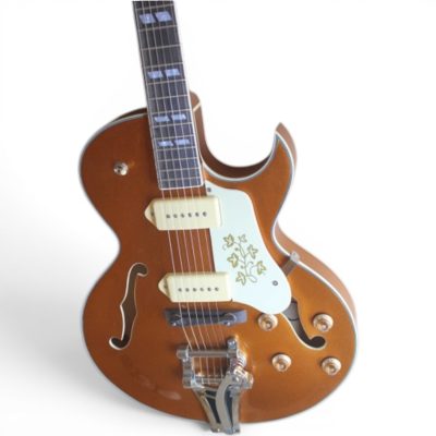 Custom Crown Gold Top Metallic Fhole Floral Scotty ES295 P90 Pickups Hollow Body Bigsby Tremolo - Image 3
