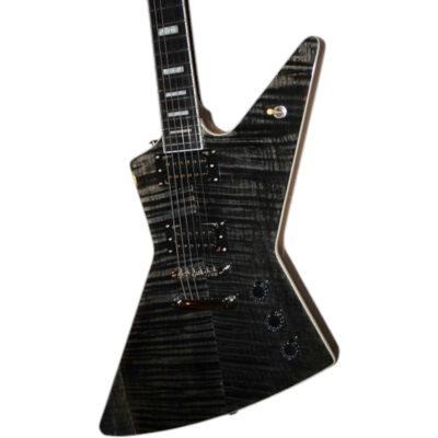 Custom Crown Korina Explorer Hetfield Gray Black Burst Flamed Maple Top Electric Guitar