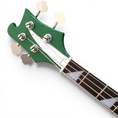 Custom Nova 4003 Green 4 String Bass White Pickguard - Image 4