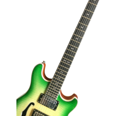 Custom Vesper Trey Fhole Languedoc Eriza Verde Green Burst Bracing Inside Electric Guitar - Image 3