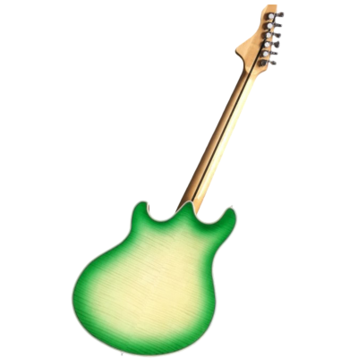 Custom Vesper Trey Fhole Languedoc Eriza Verde Green Burst Bracing Inside Electric Guitar - Image 4