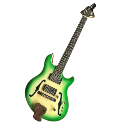 Custom Vesper Trey Fhole Languedoc Eriza Verde Green Burst Bracing Inside Electric Guitar - Image 7