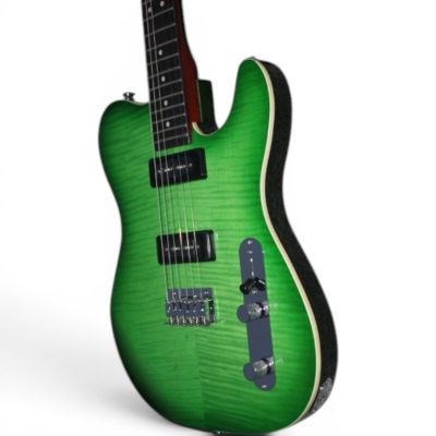 Custom Magnitude P90 Pickups Andy Wood Mahogany Classic Faded Trans Green Burst Flamed Maple Top Guitar - Image 6