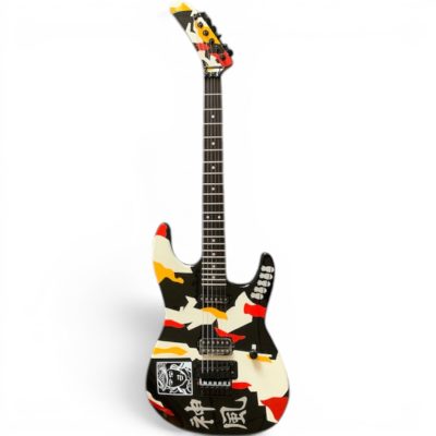 Custom Obsidian George Lynch Ebony Fretboard Kamikaze Floyd Rose Tremolo Kanji Electric Guitar - Image 3