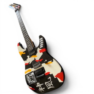 Custom Obsidian George Lynch Ebony Fretboard Kamikaze Floyd Rose Tremolo Kanji Electric Guitar - Image 4