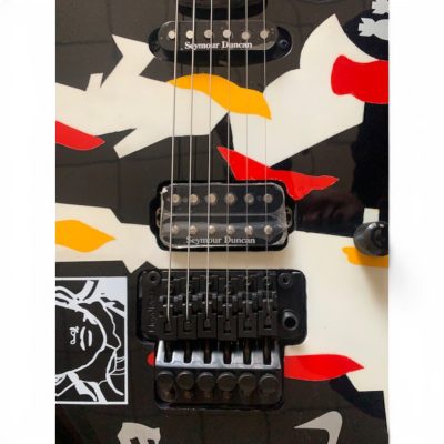 Custom Obsidian George Lynch Ebony Fretboard Kamikaze Floyd Rose Tremolo Kanji Electric Guitar - Image 7