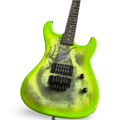 Custom Cinder Snake Green Baretta Finish Floyd Rose Tremolo Electric Guitar