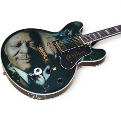 Custom Crown ES335 BB King Lucille Ebony Black Graphic 6 String Electric Guitar