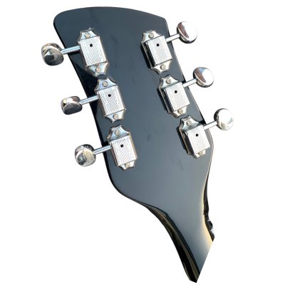 Custom Nova Black Jetglo 325C64 21 Inch Scale Length 6 String Rosewood Fretboard Guitar - Image 3