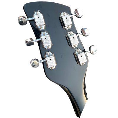 Custom Nova Black Jetglo 325C64 21 Inch Scale Length 6 String Rosewood Fretboard Guitar - Image 4