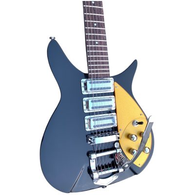 Custom Nova Black Jetglo 325C64 21 Inch Scale Length 6 String Rosewood Fretboard Guitar - Image 6