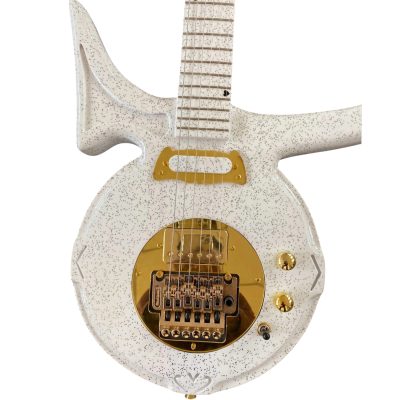 Custom Ember Prince Love Symbol Fretboard White Sparkle Floyd Rose Tremolo Electric Guitar