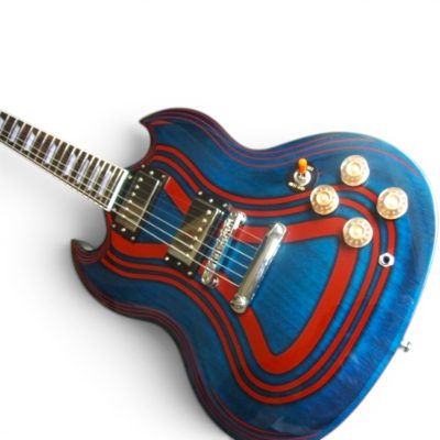 Custom Crown SG Red Blue Zoot Striped Effect Guitar
