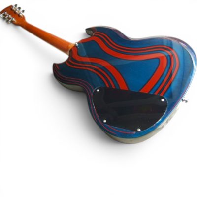 Custom Crown SG Red Blue Zoot Striped Effect Guitar - Image 6