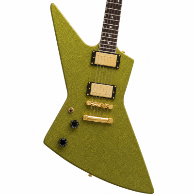 Custom Crown Olive Green Sparkle Dust Modernistic Explorer 6 String Electric Guitar