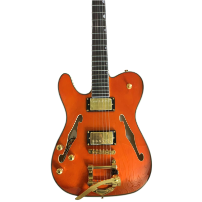 Custom Regent Fhole Translucent Orange Stain Paul Waller Masterbuilt Bigsby Guitar