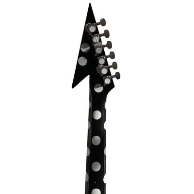 Custom Crown Tremolo Flying V Black White Polka Dots 6 String Guitar Karl Sandoval - Image 5