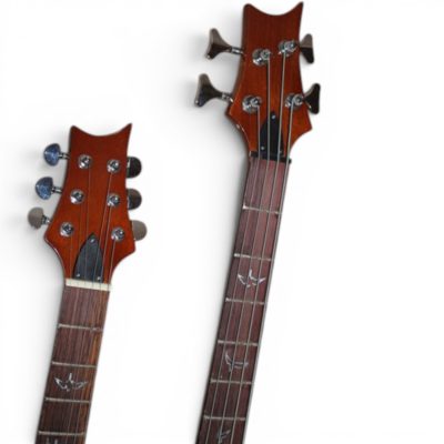 Custom Monarch 6 String Guitar 4 String Bass Prism Rainbow Burst Flamed Maple Top Double Neck - Image 4
