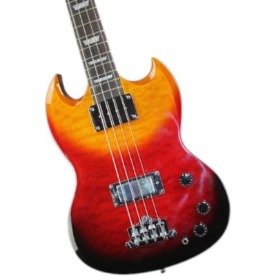 Custom Crown SG Fireburst Supreme Quilted Maple Top Electric Guitar - Image 2