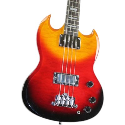 Custom Crown SG Fireburst Supreme Quilted Maple Top Electric Guitar - Image 4