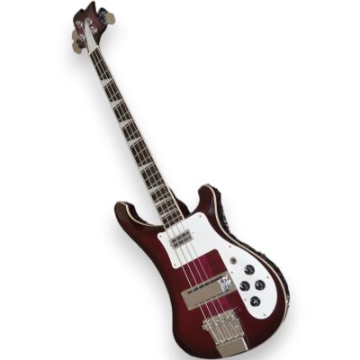Custom Nova 4003 Purpleglo Burst Violet 4 String Bass White Pickguard - Image 2