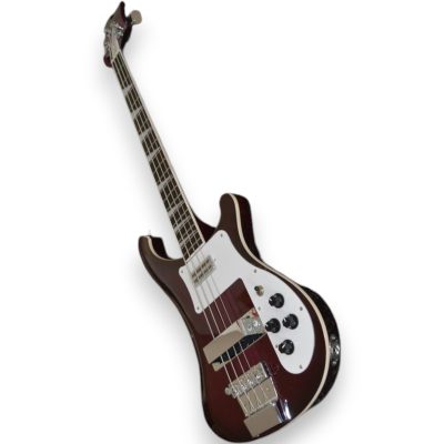 Custom Nova 4003 Purpleglo Burst Violet 4 String Bass White Pickguard - Image 4