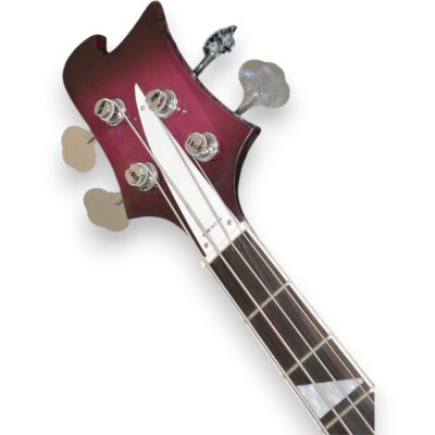Custom Nova 4003 Purpleglo Burst Violet 4 String Bass White Pickguard - Image 5