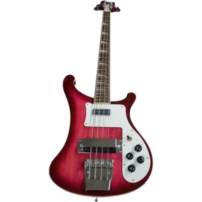 Custom Nova 4003 Purpleglo 4 String Bass White Pickguard - Image 8