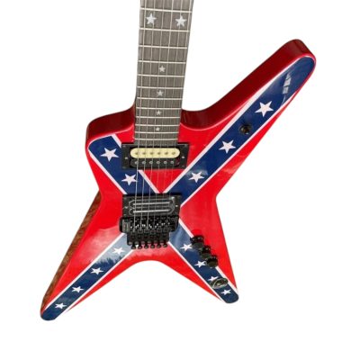Custom Tempest Red Dimebag Flying V Split Headstock Guitar Floyd Rose Tremolo