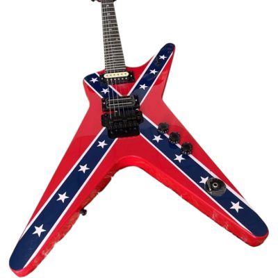 Custom Tempest Red Dimebag Flying V Split Headstock Guitar Floyd Rose Tremolo - Image 3