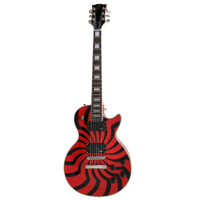 Custom Crown Buzzsaw Bullseye Zakk Wylde Brick Orange Finish Electric Guitar - Image 2