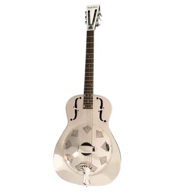 Custom Cobalt Resonator Chrome Plated Brass Body Fholes Acoustic Guitar Mother Of Pearl Resophonic Single Cone - Image 3