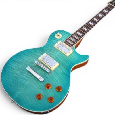 Custom Crown Standard Teal Ocean Water Flamed Maple Top Guitar - Image 2