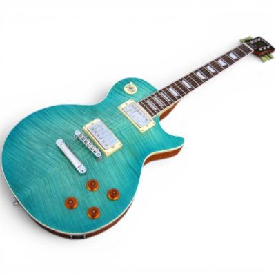 Custom Crown Standard Teal Ocean Water Flamed Maple Top Guitar - Image 4