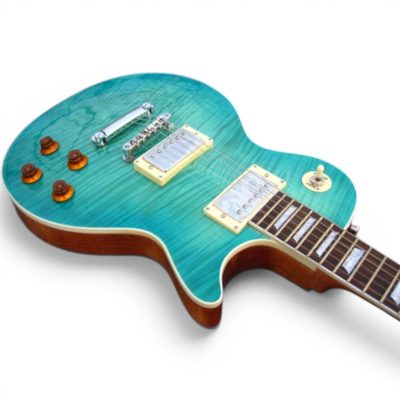 Custom Crown Standard Teal Ocean Water Flamed Maple Top Guitar - Image 5